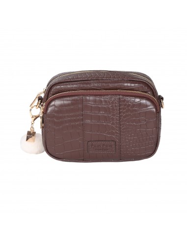 Mayfair Bag Croc Chocolate & Accessories Pour