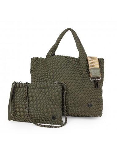 London Large Woven Tote - Olive votre