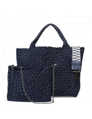 London Large Woven Tote - Navy Dans la société mordern