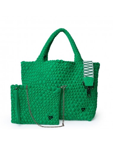 London Large Woven Tote - Kelly Green pas cheres