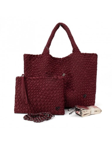 NEW: London Large Woven Tote - Wine meilleur choix