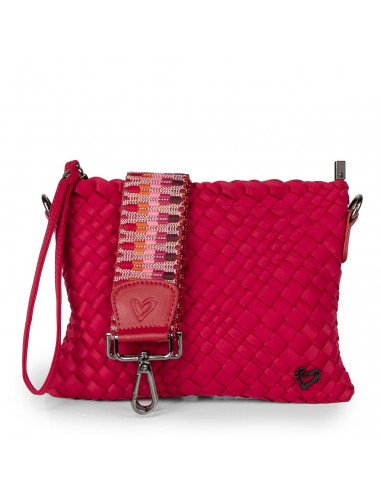 NEW: Charlotte Woven Crossbody - Cranberry Red solde