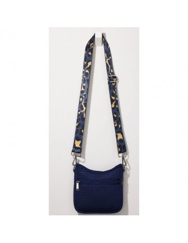 Navy  Croc-embossed Mini Messenger Crossbody Bag la colonne vertébrale