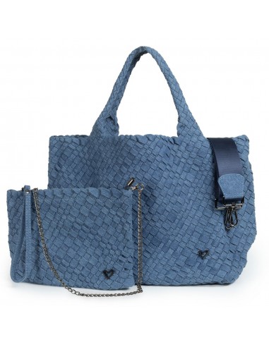 London Large Woven Tote - Denim Jeans france