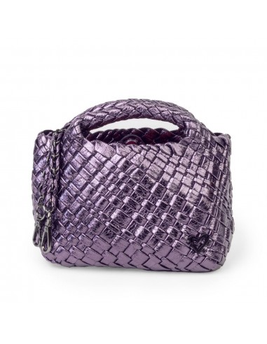 Tiny Mini Woven Tote - Metallic Purple online