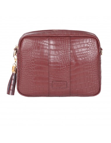 Pom Pom London City Plus Croc Bag Wine de la marque