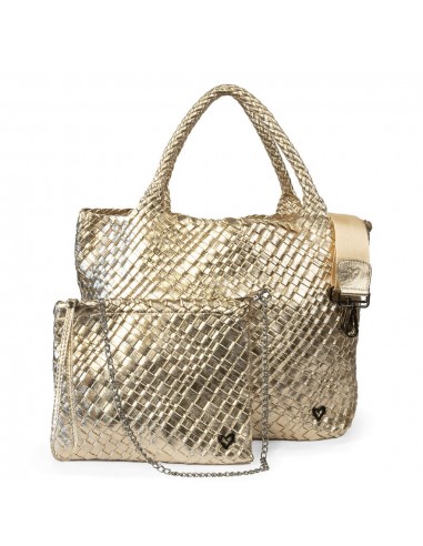 London Large Woven Tote - Gold pas cher 