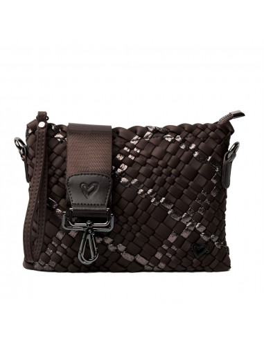 Charlotte Woven Crossbody - Espresso & Bronze les ctes