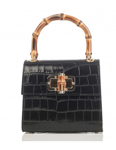 Venezia Bag  Black Leather Bamboo solde