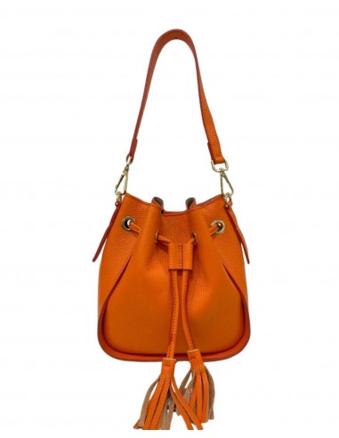 Lily Orange Leather Hand Bag pas cher chine